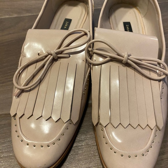 Zara Beige Women's Tassel Loafers - Picture 4 of 4